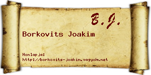 Borkovits Joakim névjegykártya